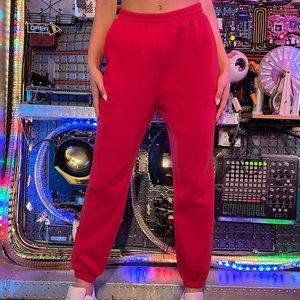 Women's Red Sweatpants Joggers